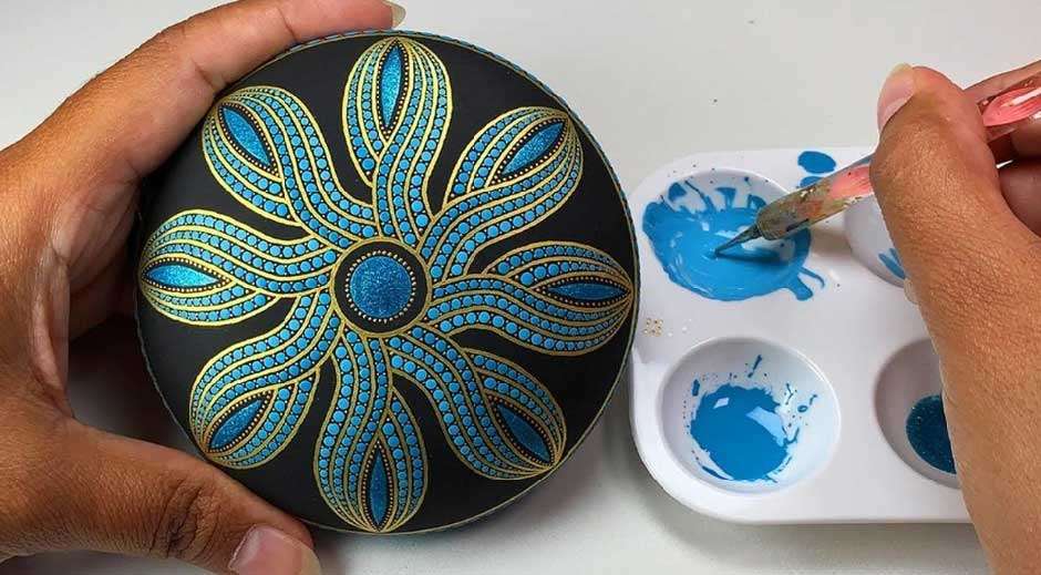 Painting Mandala Stones